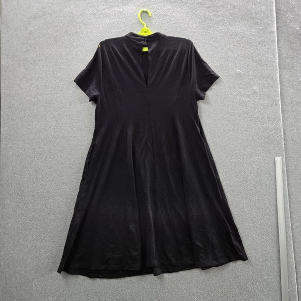 Torrid Women Dress 1X Black Ponte Button Short‎ Sleeve Witchy Grunge NWT